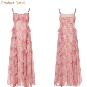 Flamingo Ruffle Long Dress (Size: S) - *SOLD OUT ONLINE* only one available!!